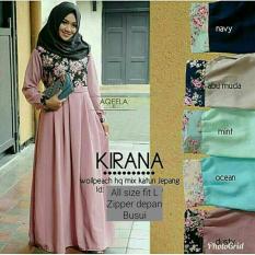 Gamis Motif bunga / Baju busui murah / Hijab model baru : Kirana Dress
