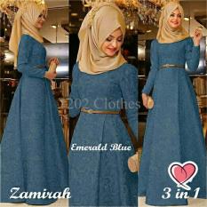 Gamis MTF Hijab Maxi Zamirah 3In1 Blue