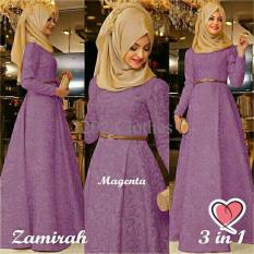 Gamis MTF Hijab Maxi Zamirah 3In1 Magenta
