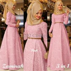 Gamis MTF Hijab Maxi Zamirah 3In1 Pink