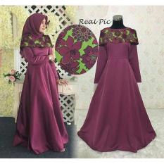 Gamis Muslim Sabrina Untuk Pesta + Pashmina - Tersedia 2 Warna