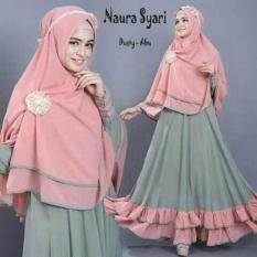 Gamis Naura Syari Busui Bergo No Pad - Dusty Abu