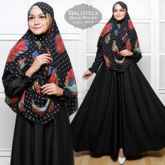 Gamis - Pakaian Wanita Muslimah - Baju Muslim Dresses & Jumpsuits - Fashionable - Gamis Syar'i Balotelly Bulu Polka - Black