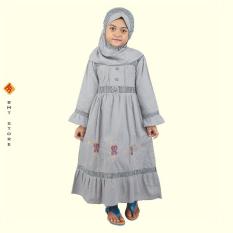 Gamis Panjang Anak Perempuan Umur 4 - 10 Tahun CSG 104-541 Abu Abu