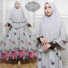 Gamis Pesta Balotelly Zaskia Syari Grey Maxi Dres Baju Busana Muslim