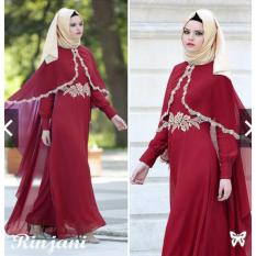 TotallyGreatShop Gamis Syari Pesta Abaya Bordir + Jubah - Baju Kondangan Muslimah - Kaftan Pesta - Kebaya Modern - Terbaru - Gaun Pesta Muslim - Maxy Dress - ihrinjani