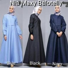 Gamis Pesta / Dress Polos Formal / Dress Hitam / Hijab Murah: Nia Maxy