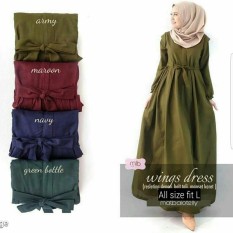 Gamis polos busui / Baju muslim wanita / Dress murah : New Wings Dress