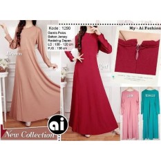 Baby Talk Club Gamis Polos Jersey Gamis Syari Jersey Super Busui Gaun Pesta Panjang Baju Hijab Terusan Pengajian Wanita Muslimah Dress Lengan Panjang Long Dress Casual Wanita