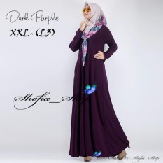 Gamis Polos Jersey Super Umbrella L3 Jumbo | Gamis Syari Jersey Super Busui Size XXL - (Dark Purple)