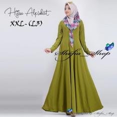 Gamis Polos Jersey Super Umbrella L3 Jumbo | Gamis Syari Jersey Super Busui Size XXL - (Hijau Alpukat)