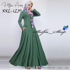 Gamis Polos Jersey Super Umbrella L3 Jumbo Gamis Syari Jersey Super BusuiSize XXL - (Hijau Army)