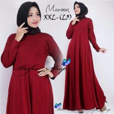 Gamis Polos Jersey Super Umbrella L3 Jumbo Gamis Syari Jersey Super BusuiSize XXL - (Merah Maroon)