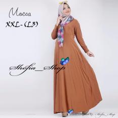 Gamis Polos Jersey Super Umbrella L3 Jumbo | Gamis Syari Jersey Super Busui Size XXL - (Mocca)