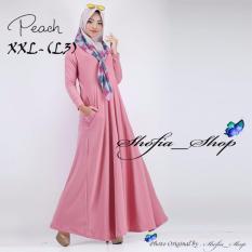Gamis Polos Jersey Super Umbrella L3 Jumbo Gamis Syari Jersey Super BusuiSize XXL - (Peach)
