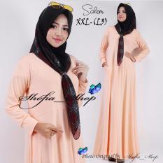 Gamis Polos Jersey Super Umbrella L3 Jumbo | Gamis Syari Jersey Super Busui Size XXL - (Salem)