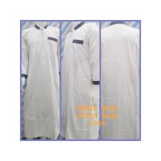 GAMIS PRIA PRIMA 1985 KHUSUS PUTIH LIS ABU KILAP BAHAN KATUN POLOS
