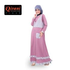 Gamis Qirani Mawar 41 Pink Muda Dress Muslim Wanita Katun-klik