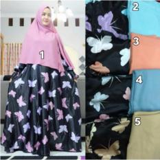 Gamis set syari kupu kupu