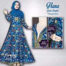 Gamis Songket Hana Busui Respan Turquoise