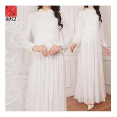 Gamis Syahrini 2018 Baju Muslim Wanita / Baju Gamis Putih Silk Sutra