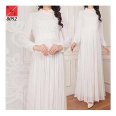 Gamis Syahrini 2018 Baju Muslim Wanita / Baju Gamis Putih Silk Sutra