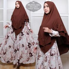 gamis syar'i monalisa zalora brown bagus dan fassion sesuai trend masa kini