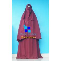 GAMIS SYAR’I AYUK KLOK SERUT ( SEMI UMBRELLA ) /MERAH MAROON TANPA LIST