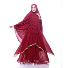 Gamis Syar'i Cantik Marun Spesial Lebaran