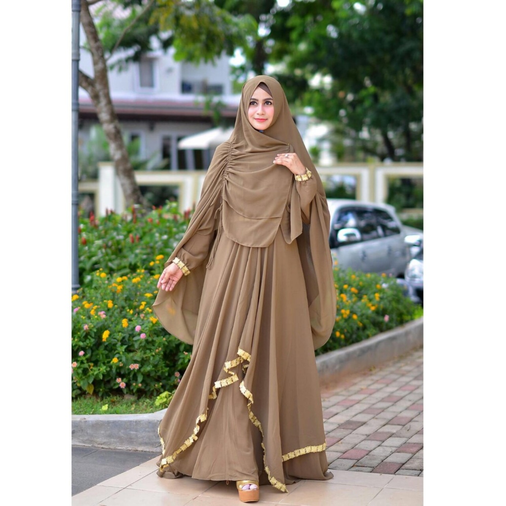 Gamis Syari Lebaran Coklat Milo