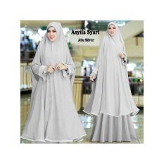 Gamis Syari Murah Asyifa Abu Silver (cantik,terbaru,modern,modis)