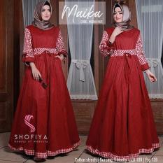 GAMIS SYARI MURAH MAIKA DRESS MERAH / BAJU MURAH / MURAH WANITA / LONG DRESS / GAMIS MUSLIM / GROSIR