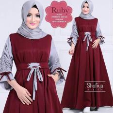 GAMIS SYARI MURAH RUBY MAROON DRESS / BAJU MUSLIM / GAMIS MUSLIM / MURAH WANITA / MAXI DRESS MURAH