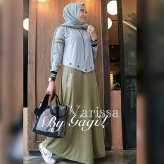 GAMIS SYARI MURAH VARISSA DRESS HIJAU / GAMIS BARU / BAJU MUSLIM / BAJU MURAH / LONG DRESS / GROSIR