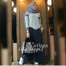 GAMIS SYARI MURAH VARISSA DRESS NAVY / BAJU MUSLIM / GAMIS MUSLIM / BAJU MURAH / GAMIS BARU / GROSIR