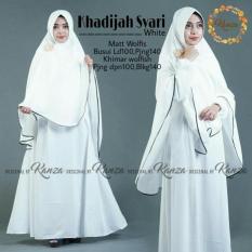 Gamis syari muslim wanita khimar polos white syari busui putih