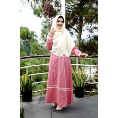 Gamis Syari Nibras NS 13 Pink Merah Hitam Abu Coklat