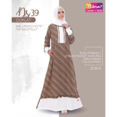 Gamis Syari Nibras NS 39 Navy Marun Coklat