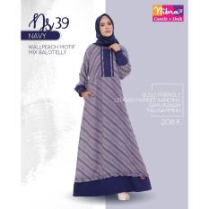 Gamis Syari Nibras NS 39 Navy Marun Coklat