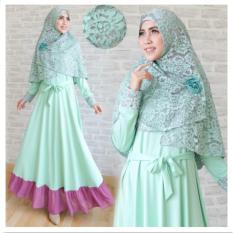 Gamis Syari Pesta Tosca Original (Real Pic Sesuai Foto) dg Bergo + Ciput - Baju Kondangan Muslimah Mewah Elegan - Kaftan Premium - Maxy Dress - Kebaya Modern - Busui Friendly