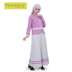 Gamis Vemmella Gemma 09 Ungu Muda Qirani Baju Muslim Wanita - Katun klik