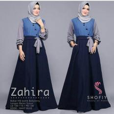 Gamis Wanita Zahira Salur Navy