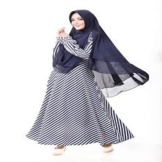 GAMIS WOOLPEACH MOTIF SALUR TERLARIS CANTIK NIBRAS NB 128 SIZE XXL