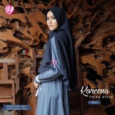 Gamis Yasmeera Kareena Polka Dress Blue - Baju Muslim Wanita Baju
