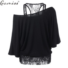 Gamiss Terbaru Plus Ukuran 5XL Musim Panas Katun Terbaik Kaos Wanita T Kaus Skew Kerah Bibir Cetak Kaus Wanita Kaus Tee atasan-Internasional