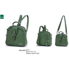 Garsel Fashion Fdu 5216 Tas Ransel Bisa Selempang Wanita-Synth Fosh-Keren (hijau)