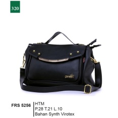 Garsel Fashion Frs 5256 Tas Handbag Bisa Selempang Wanita-Synth Virotex-Keren (hitam )