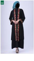 Garsel Fashion Ftw 0041 Gamis Panjang Muslimah Wanita-Sifon-Modis(Hitam)