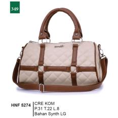 Garsel Fashion Hnf 5274 Tas Handbag Bisa Selempang Wanita-Synth Lg-Menarik(Cream Kombinasi)