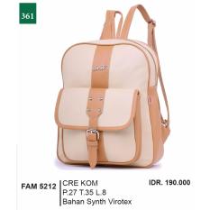 Garsel Fashion Tas Ransel / Tas Gendong Wanita FAM 5212 - CREKOM Bahan Synth Virotex